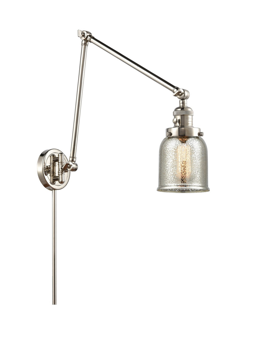 Innovations - 238-PN-G58 - One Light Swing Arm - Franklin Restoration - Polished Nickel