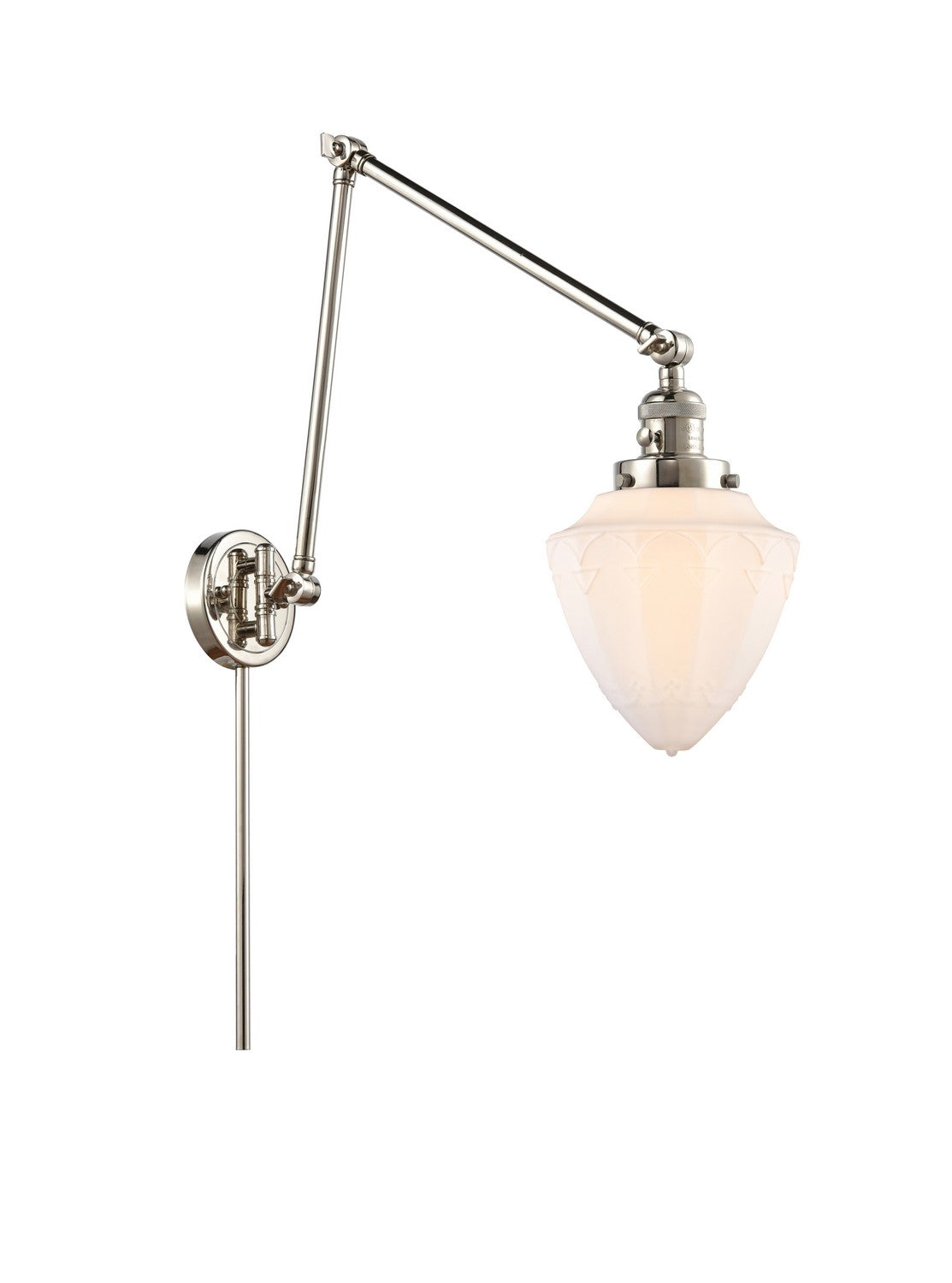 Innovations - 238-PN-G661-7 - One Light Swing Arm - Franklin Restoration - Polished Nickel