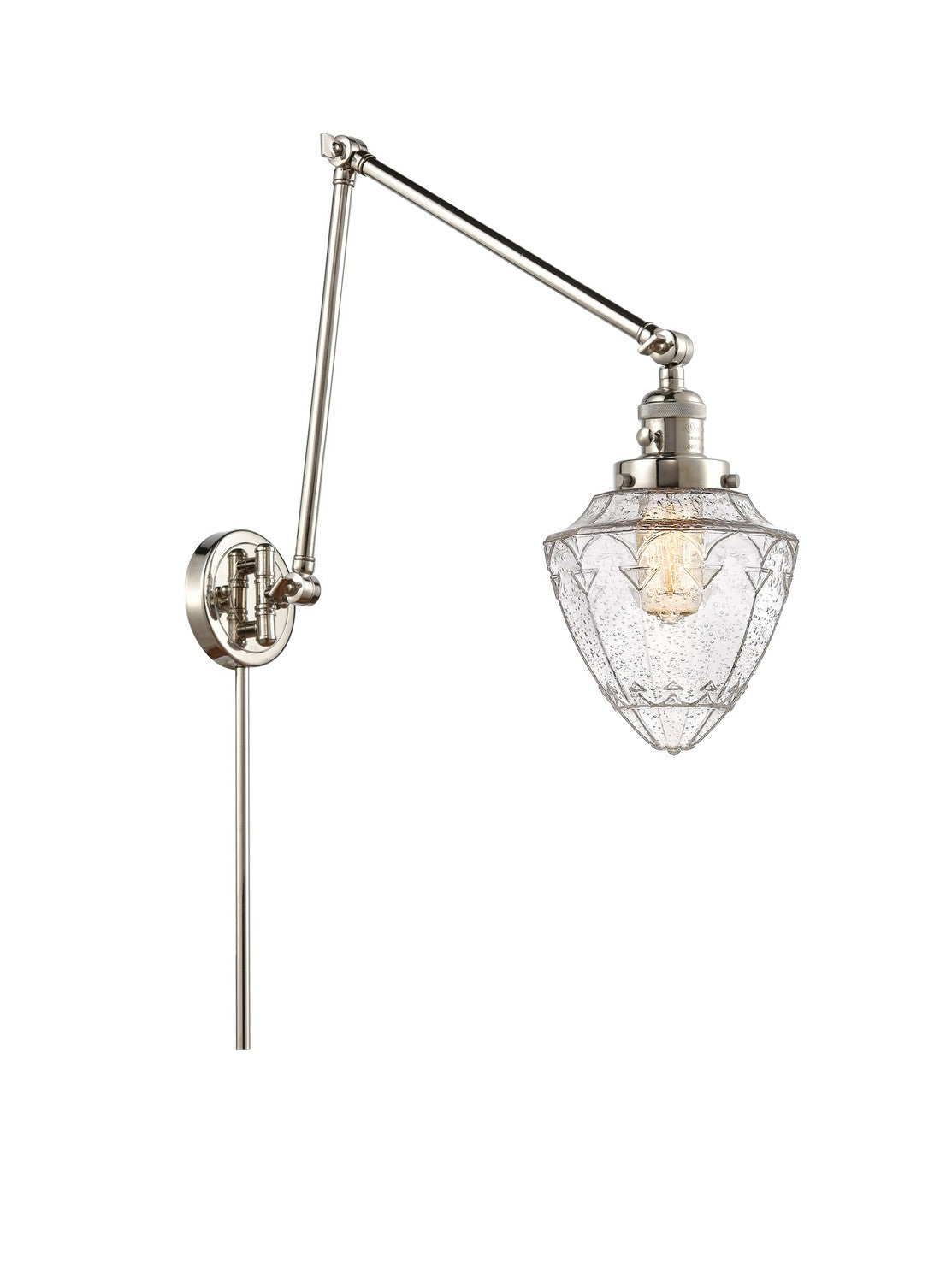 Innovations - 238-PN-G664-7 - One Light Swing Arm - Franklin Restoration - Polished Nickel