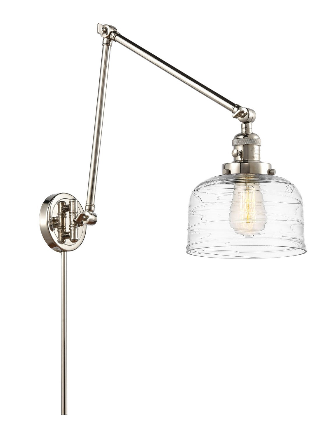 Innovations - 238-PN-G713 - One Light Swing Arm - Franklin Restoration - Polished Nickel