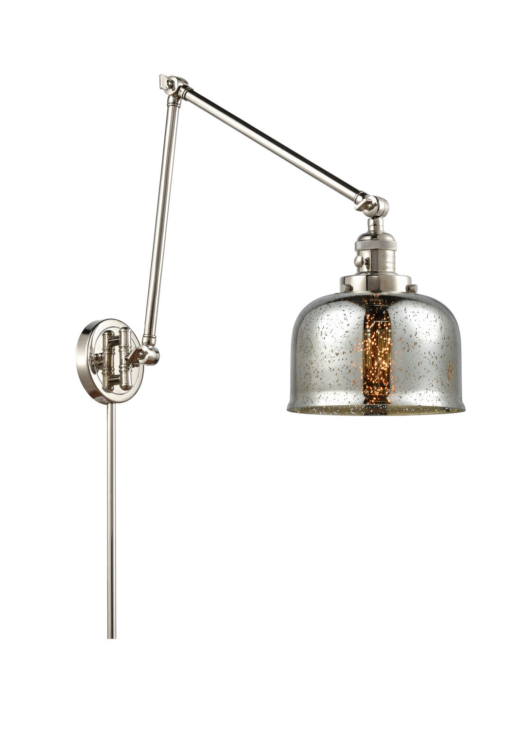 Innovations - 238-PN-G78 - One Light Swing Arm - Franklin Restoration - Polished Nickel