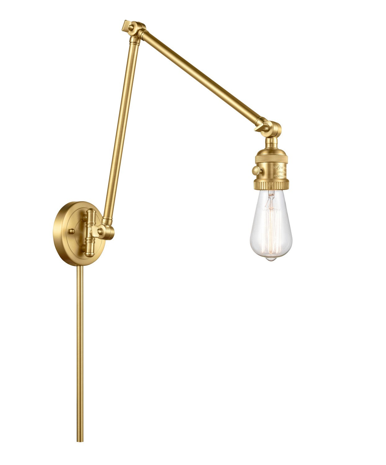 Innovations - 238-SG - One Light Swing Arm - Franklin Restoration - Satin Gold