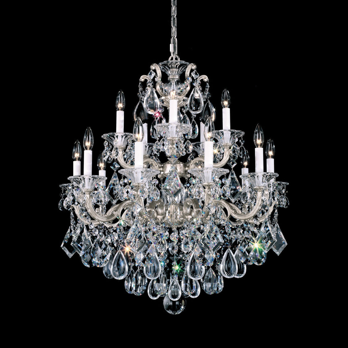 Schonbek - 5075-48R - 15 Light Chandelier - La Scala - Antique Silver