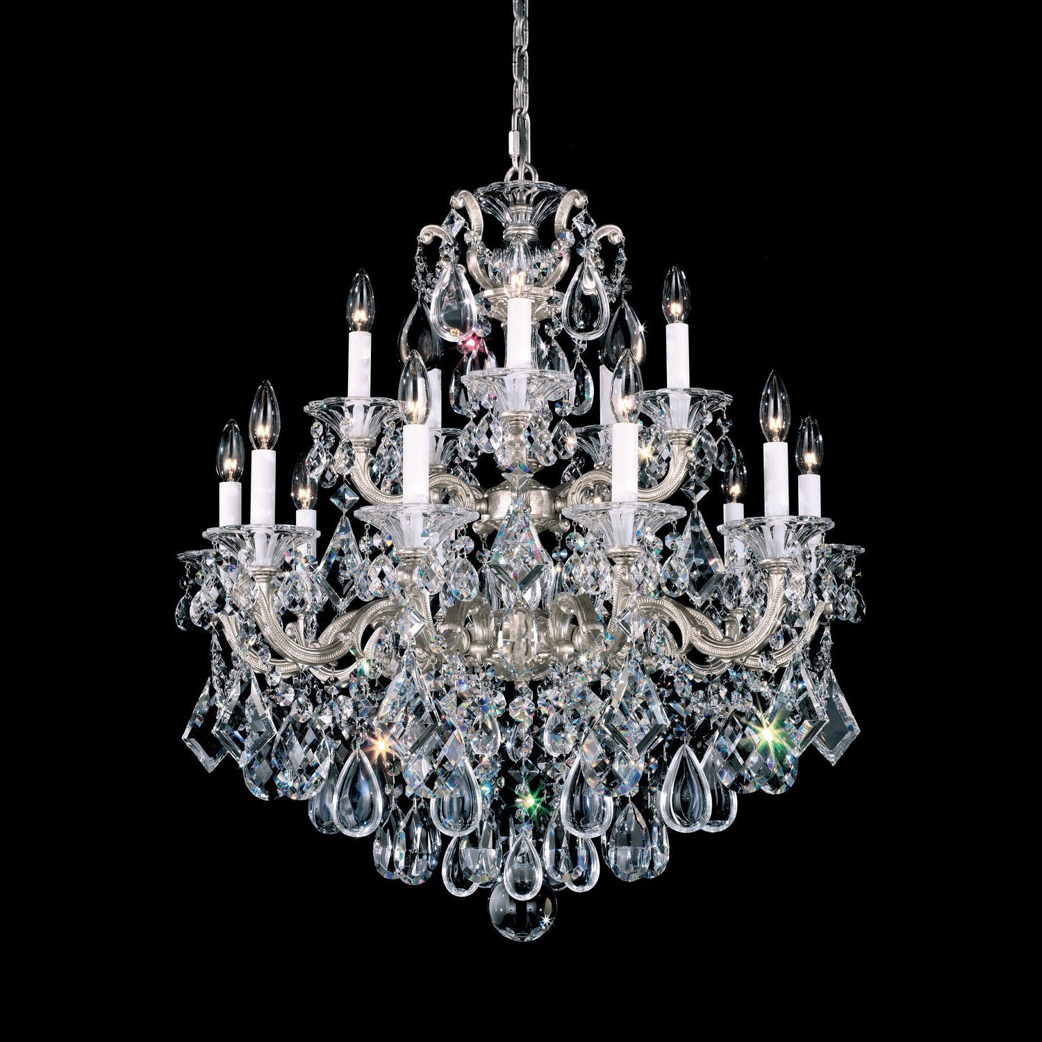 Schonbek - 5075-48R - 15 Light Chandelier - La Scala - Antique Silver