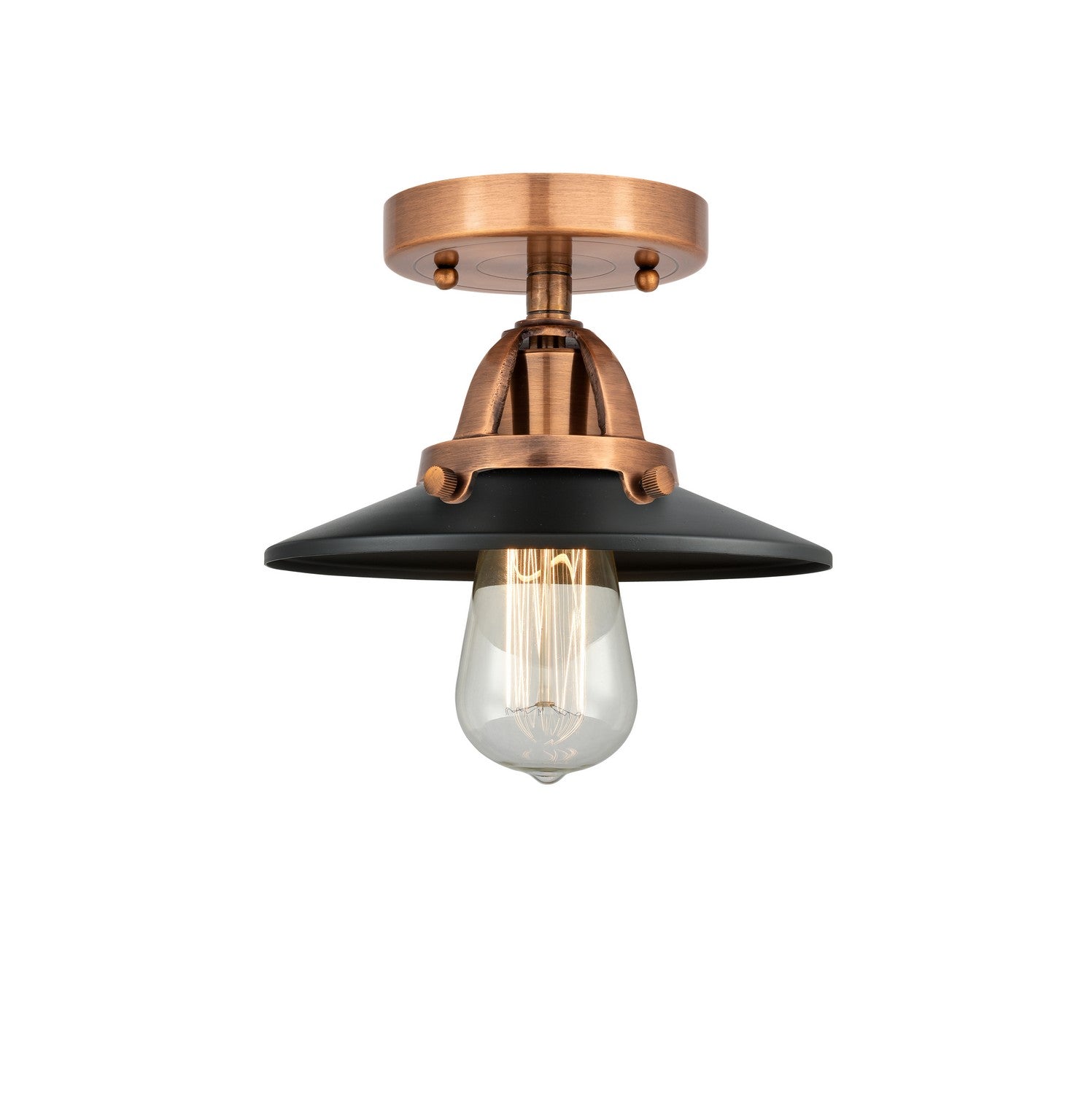 Innovations - 288-1C-AC-M6-BK - One Light Semi-Flush Mount - Nouveau 2 - Antique Copper