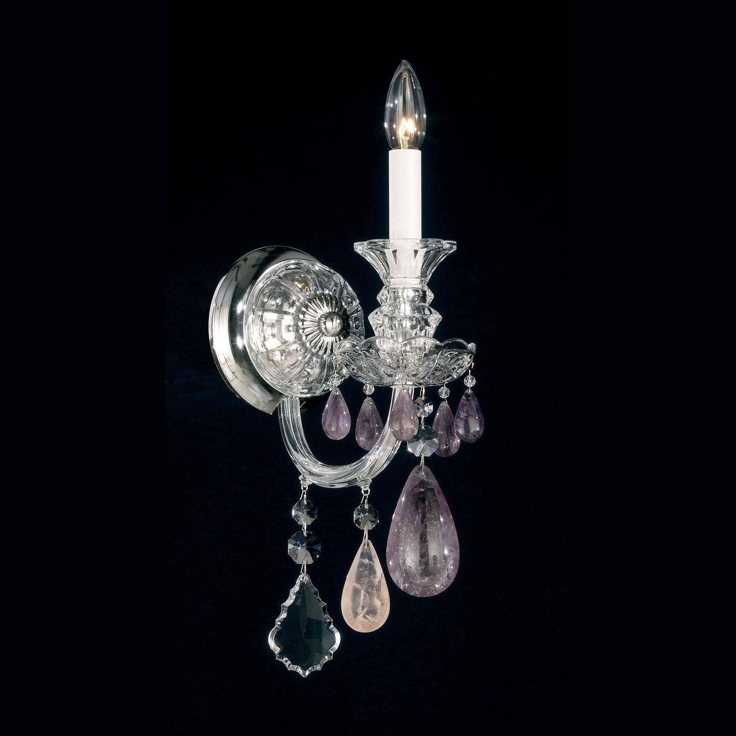 Schonbek - 5501CL - One Light Wall Sconce - Hamilton Rock Crystal - Polished Silver
