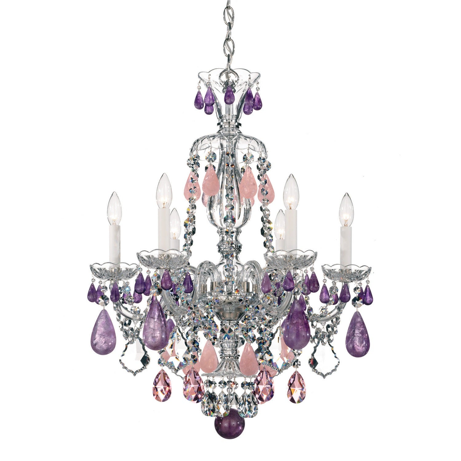 Schonbek - 5535CL - Six Light Chandelier - Hamilton Rock Crystal - Polished Silver