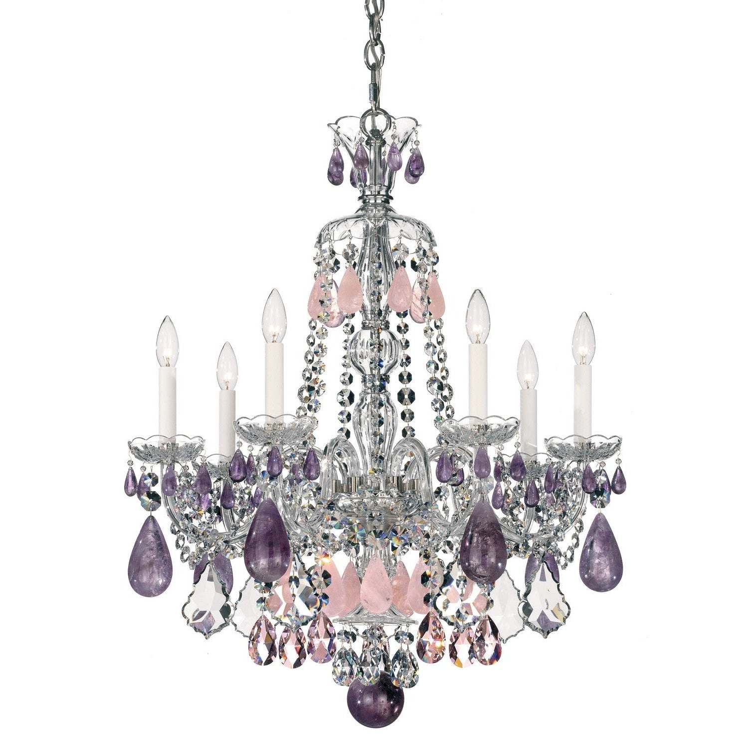 Schonbek - 5536BK - Seven Light Chandelier - Hamilton Rock Crystal - Jet Black
