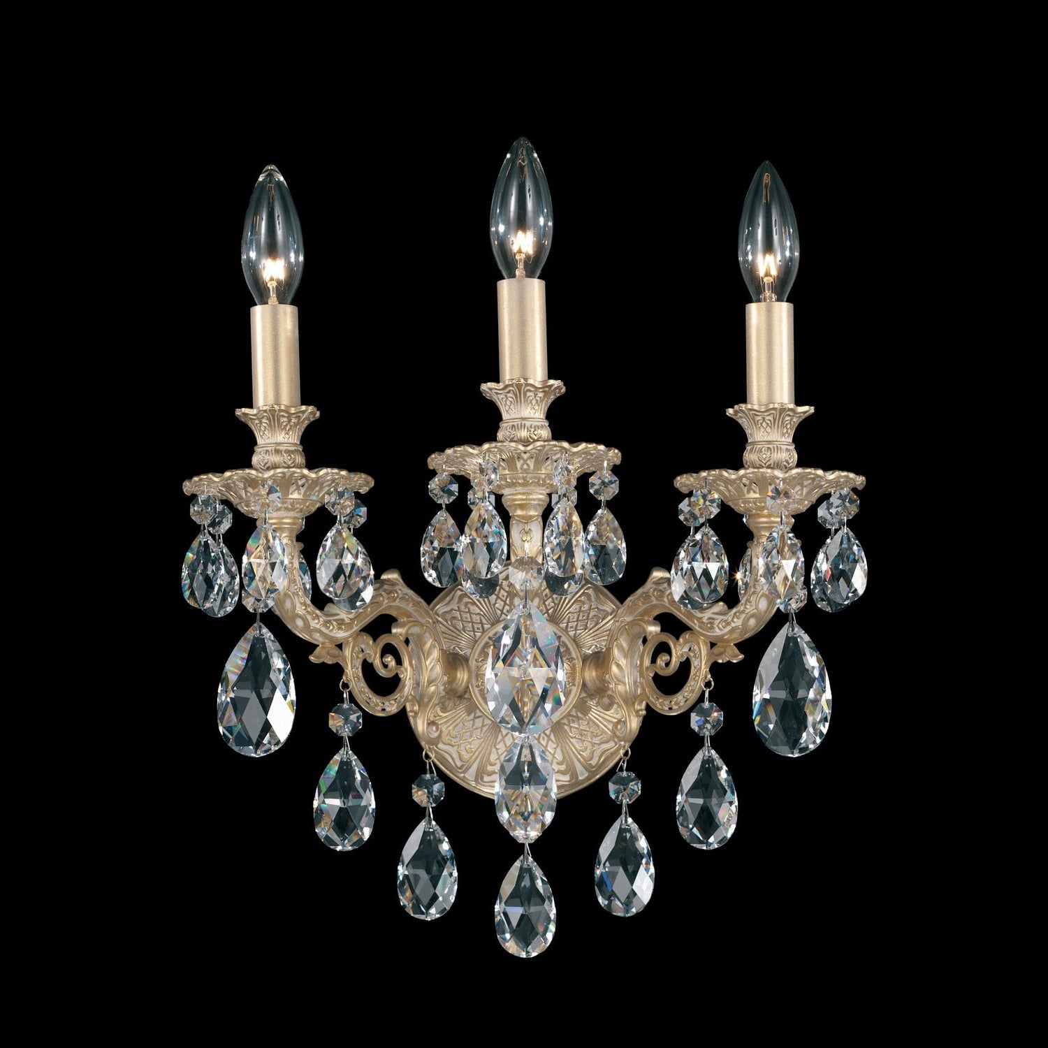 Schonbek - 5643-27R - Three Light Wall Sconce - Milano - Parchment Gold