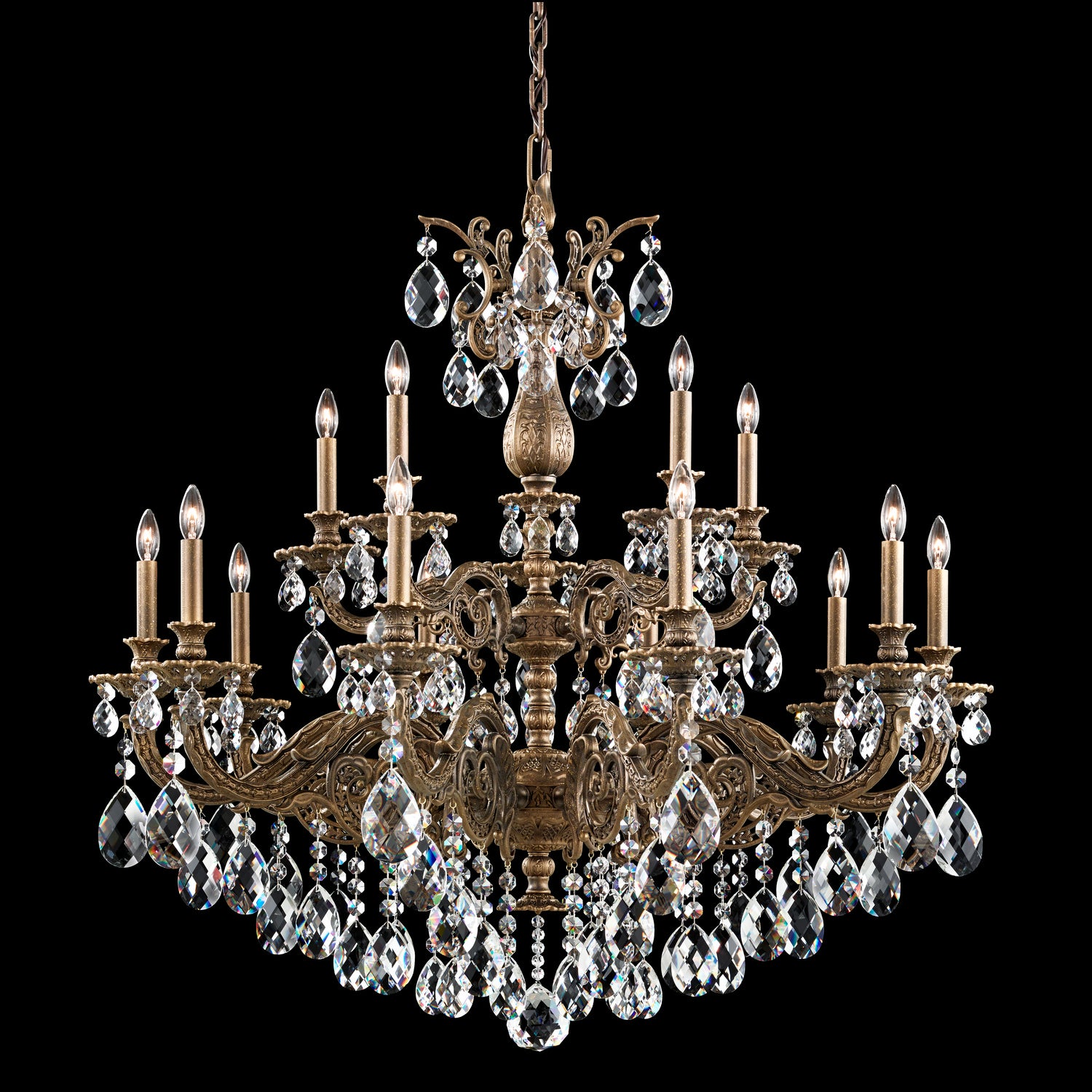 Schonbek - 5685-27R - 15 Light Chandelier - Milano - Parchment Gold