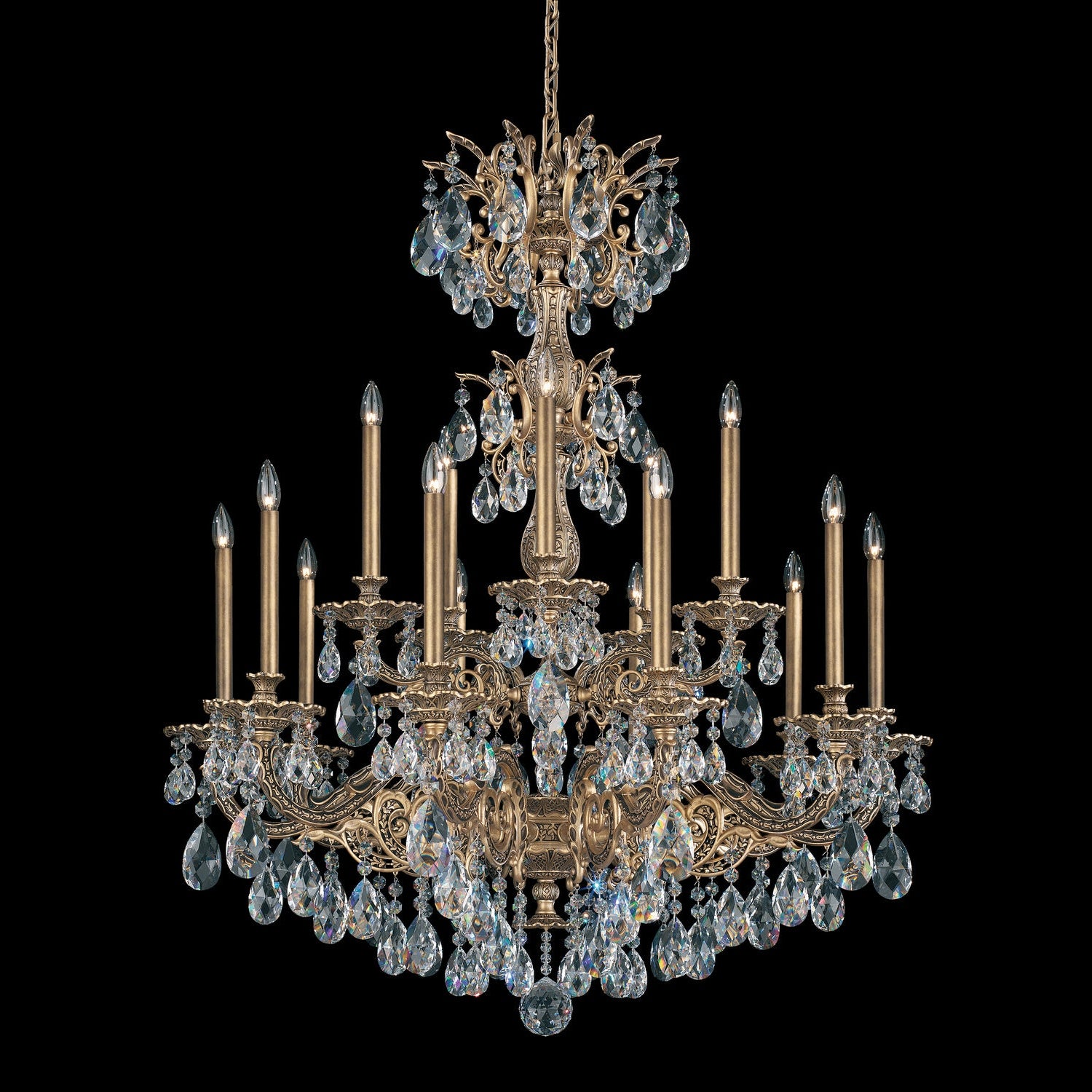 Schonbek - 5686-48H - 15 Light Chandelier - Milano - Antique Silver