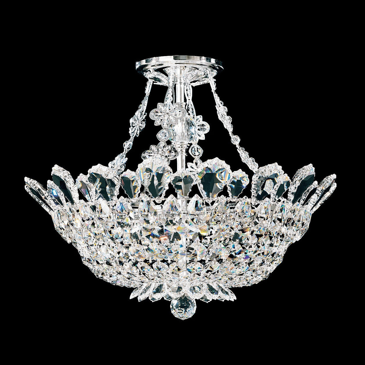 Schonbek - 5796R - Eight Light Semi-Flush Mount - Trilliane - Polished Stainless Steel