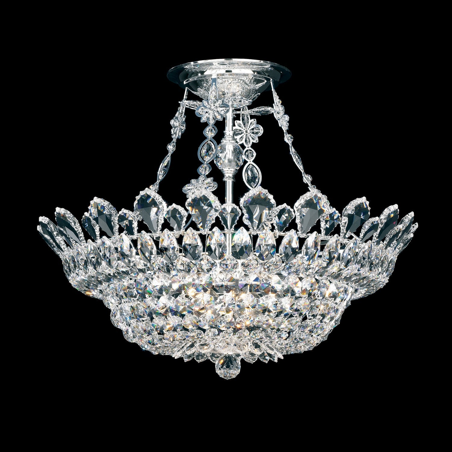 Schonbek - 5797R - Ten Light Flush Mount - Trilliane - Polished Stainless Steel