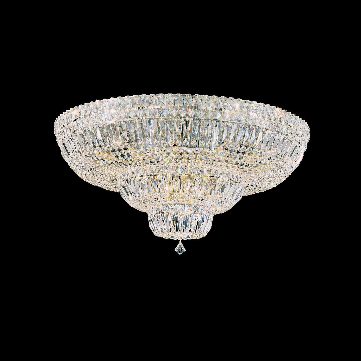 Schonbek - 5898-40R - 21 Light Flush Mount - Petit Crystal Deluxe - Polished Silver