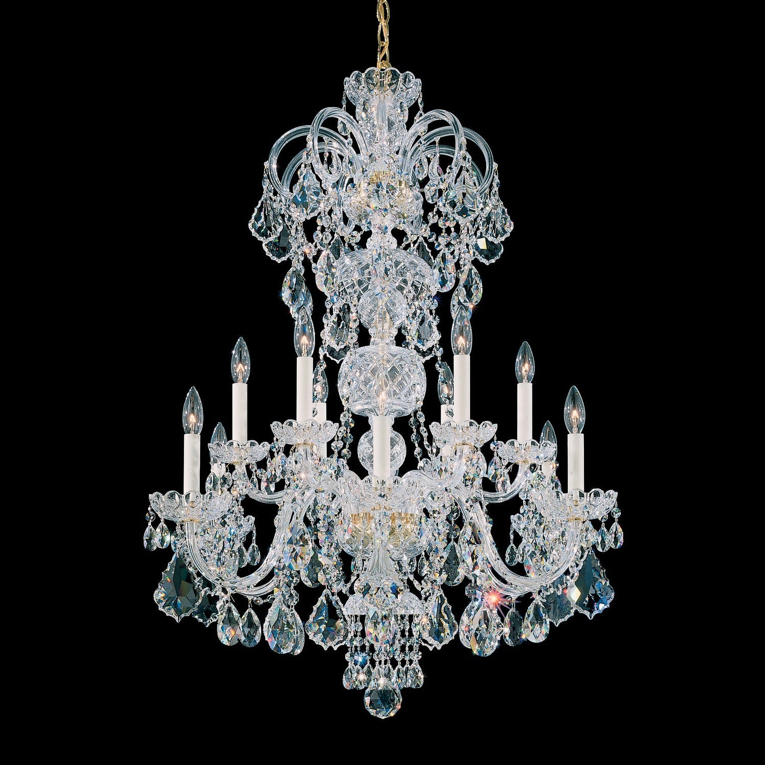 Schonbek - 6813-40R - 12 Light Chandelier - Olde World - Polished Silver