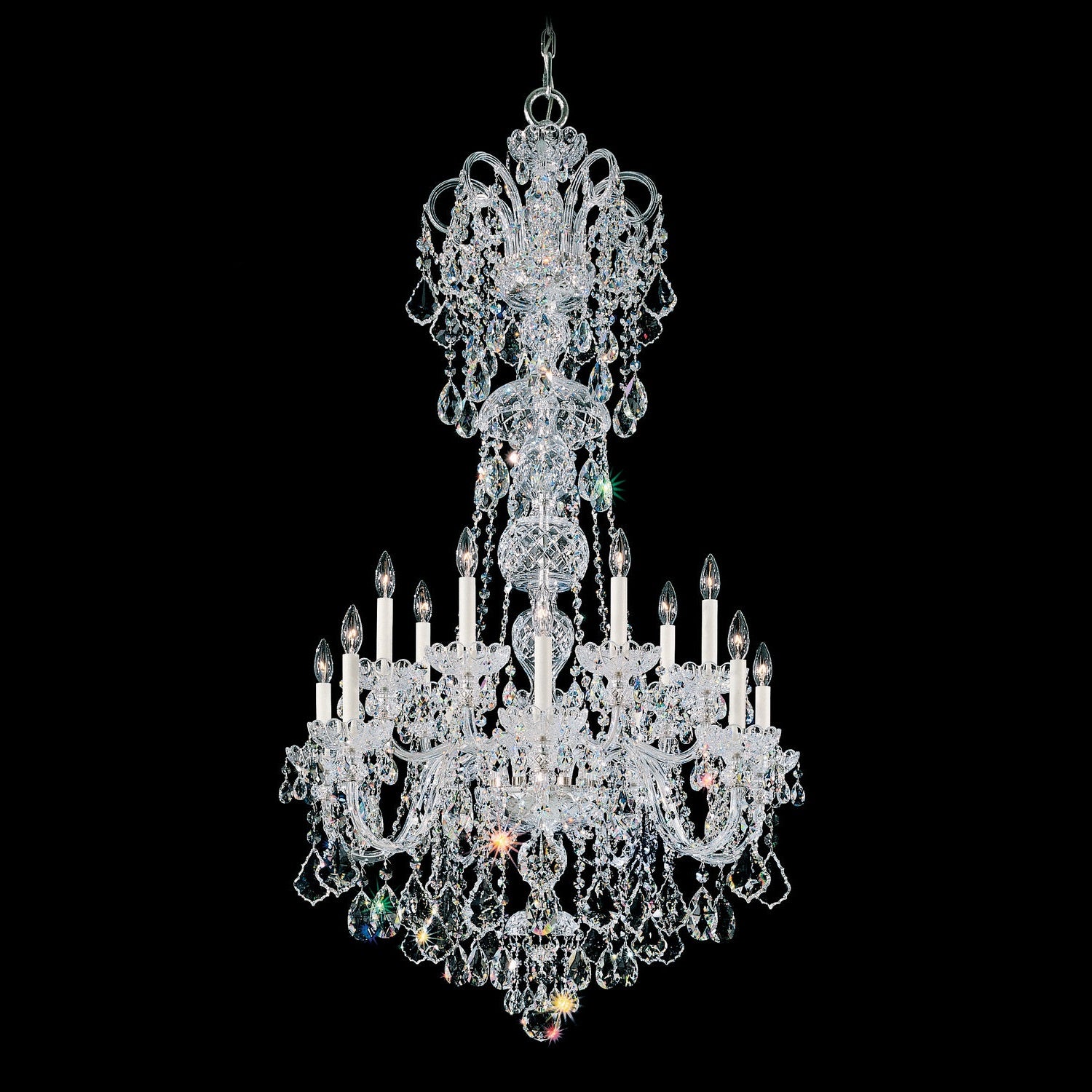 Schonbek - 6817-40H - 14 Light Chandelier - Olde World - Polished Silver