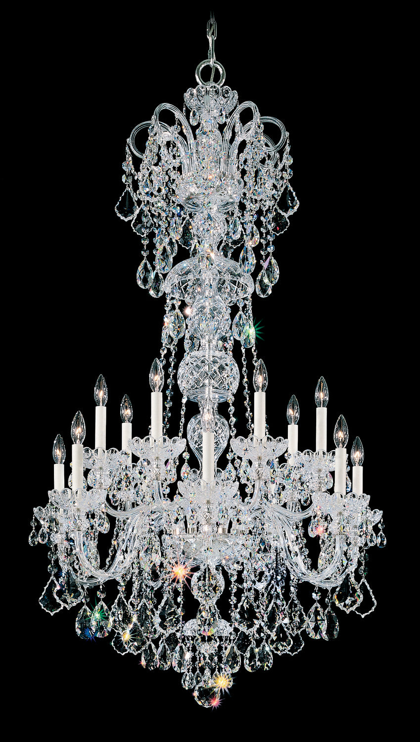 Schonbek - 6817-40R - 14 Light Chandelier - Olde World - Polished Silver