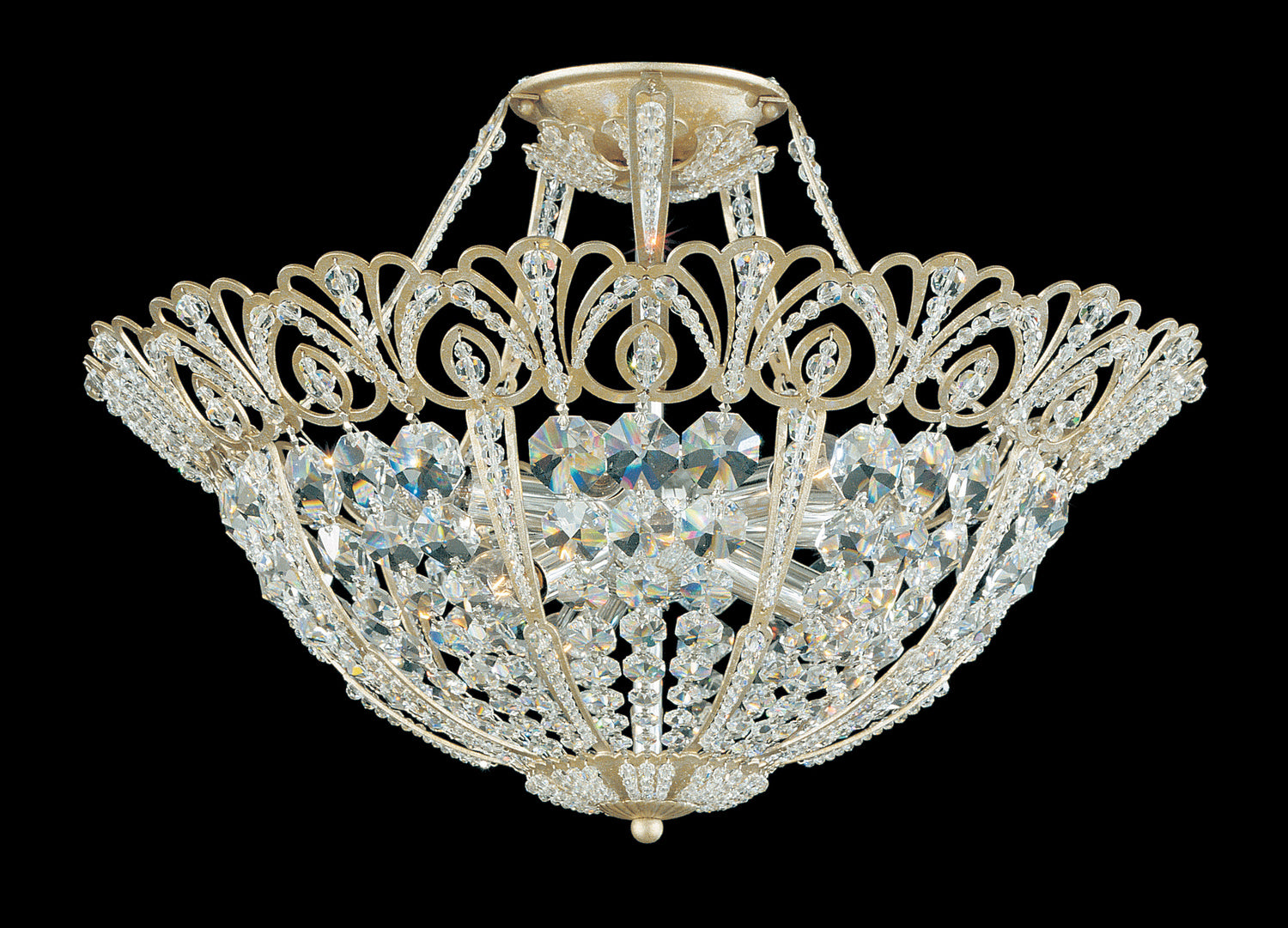 Schonbek - 9843-23R - Nine Light Semi-Flush Mount - Rivendell - Etruscan Gold
