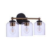 Craftmade - 18719FBSB3 - Three Light Vanity - Coppa - Flat Black/Satin Brass