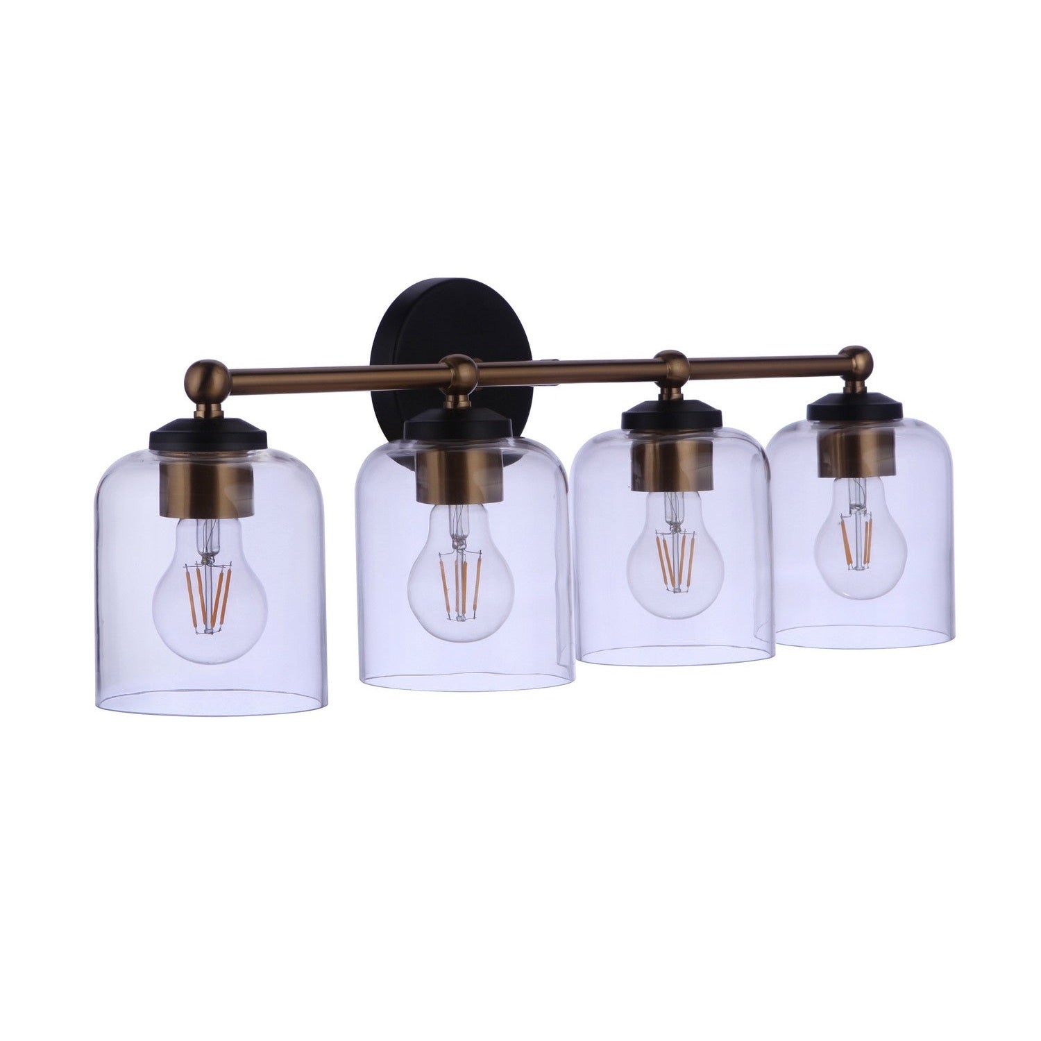Craftmade - 18726FBSB4 - Four Light Vanity - Coppa - Flat Black/Satin Brass