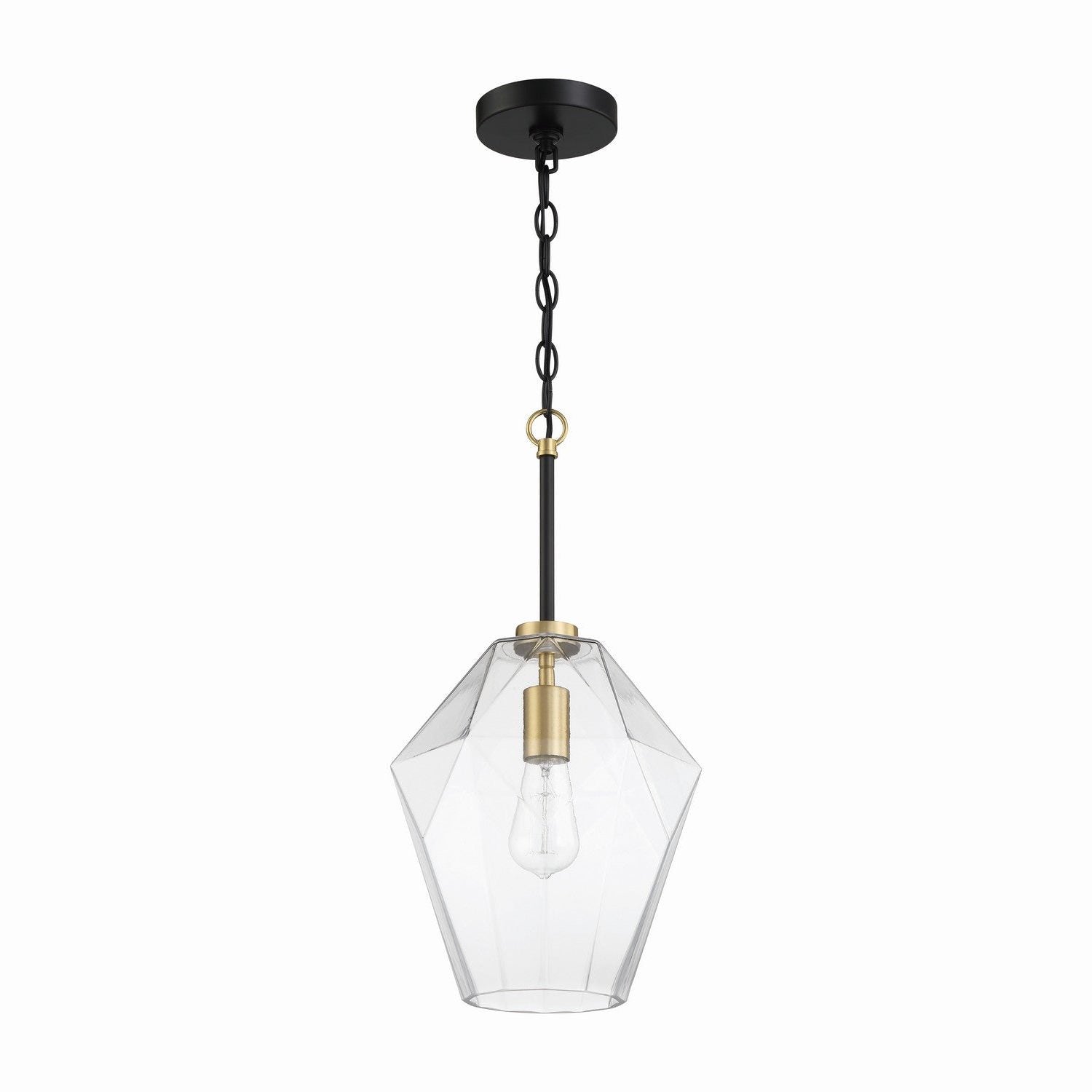 Craftmade - 56992-FBSB - One Light Pendant - Avante Grand - Flat Black/Satin Brass