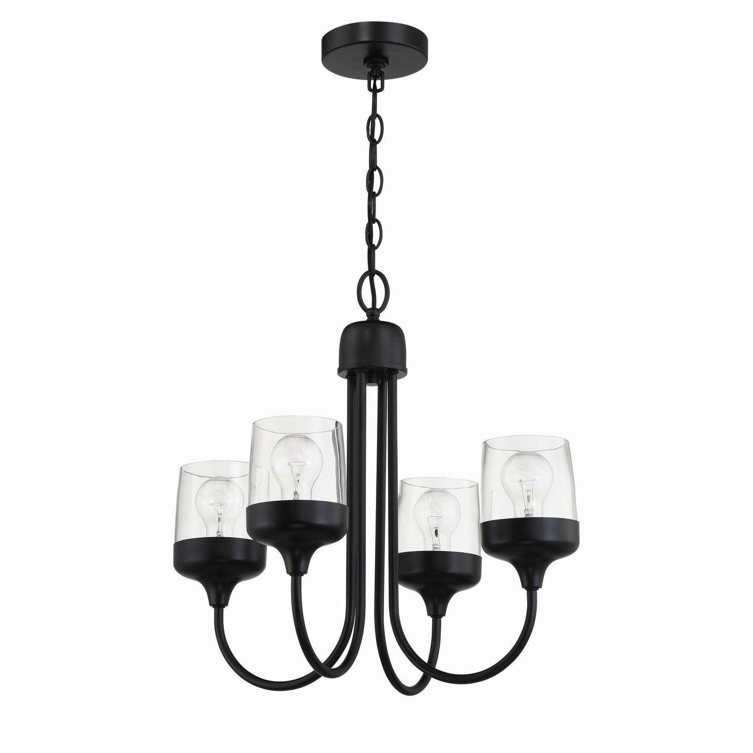 Craftmade - 58124-FB - Four Light Chandelier - Wrenn - Flat Black