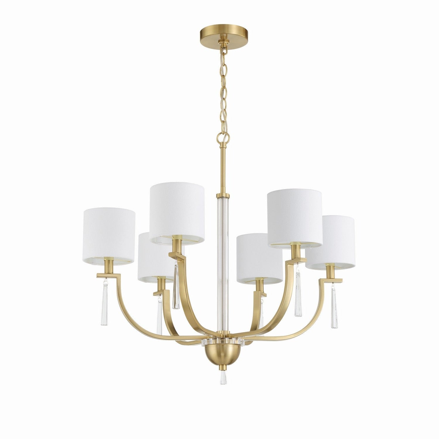 Craftmade - 58226-SB - Six Light Chandelier - Fortuna - Satin Brass