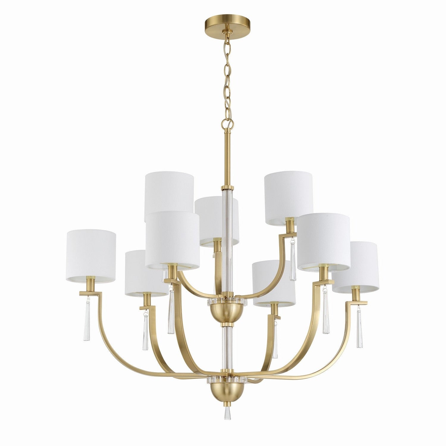Craftmade - 58229-SB - Nine Light Chandelier - Fortuna - Satin Brass