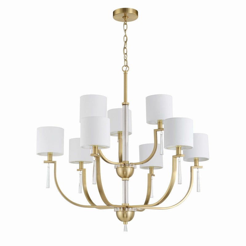 Craftmade - 58229-SB - Nine Light Chandelier - Fortuna - Satin Brass