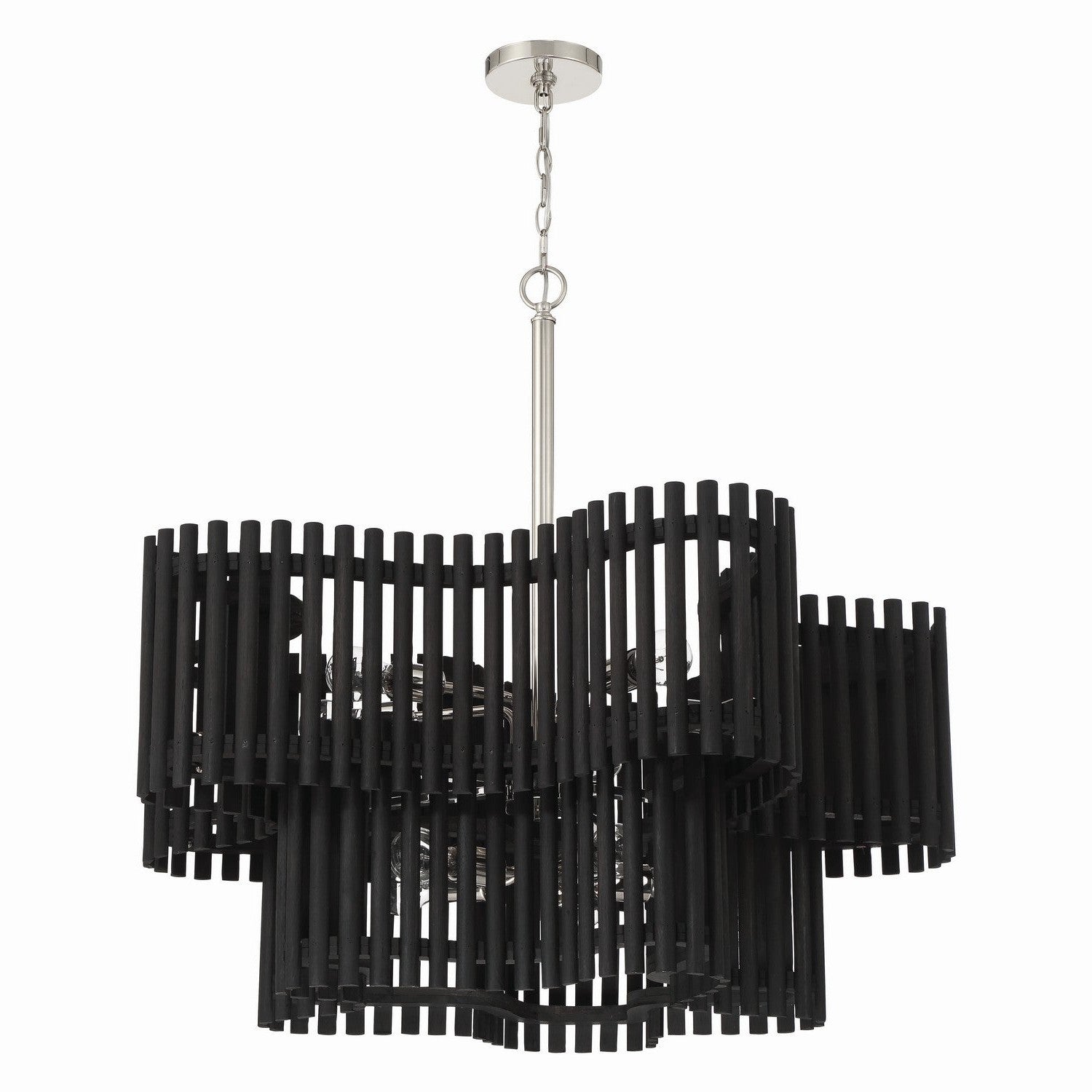 Craftmade - 58410-PLNBWN - Ten Light Chandelier - Freeform - Polished Nickel/Black Walnut