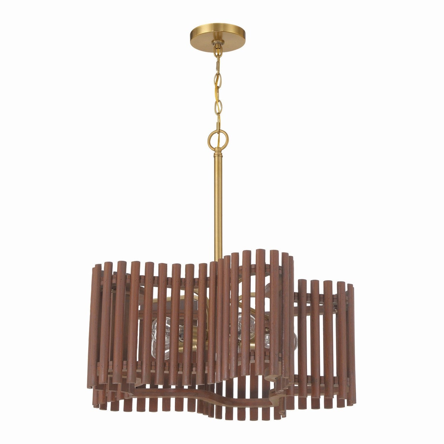 Craftmade - 58425-SBWAL - Five Light Chandelier - Freeform - Satin Brass/Walnut