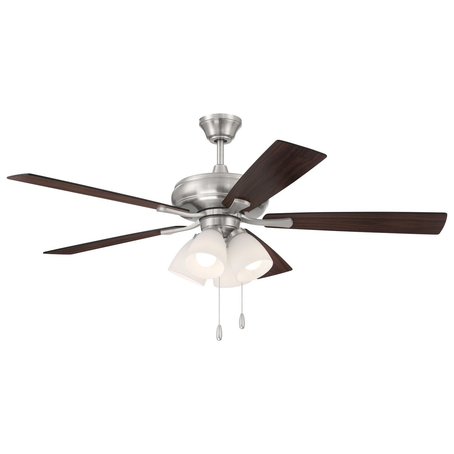Craftmade - ECF114BNK5-DWWLN - 52" Ceiling Fan - Eos Frost 4 Light - Brushed Polished Nickel