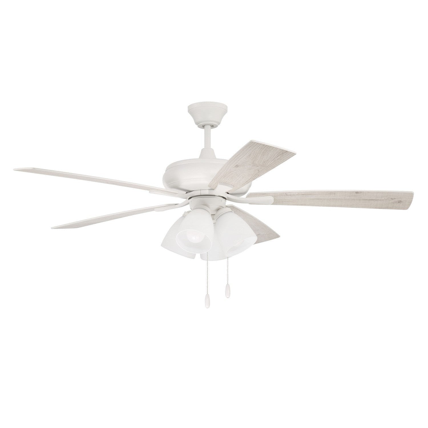 Craftmade - ECF114W5-WWOK - 52" Ceiling Fan - Eos Frost 4 Light - White