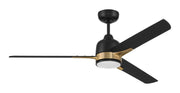 Craftmade - FUL52FBSB3 - 52"Ceiling Fan - Fuller - Flat Black/Satin Brass