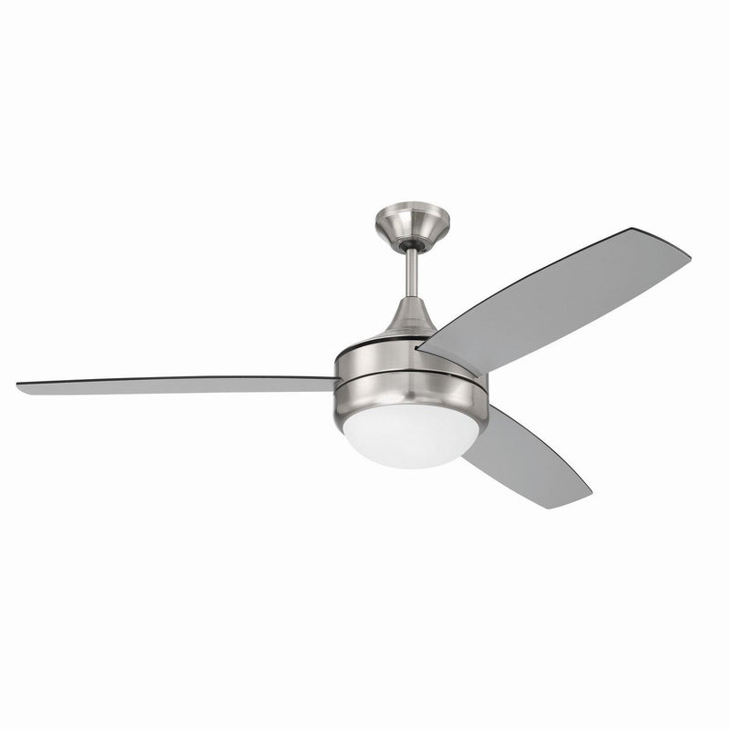 Craftmade - PHZ52BNK3-BNGW - 52"Ceiling Fan - Phaze II 3-Blade - Brushed Polished Nickel