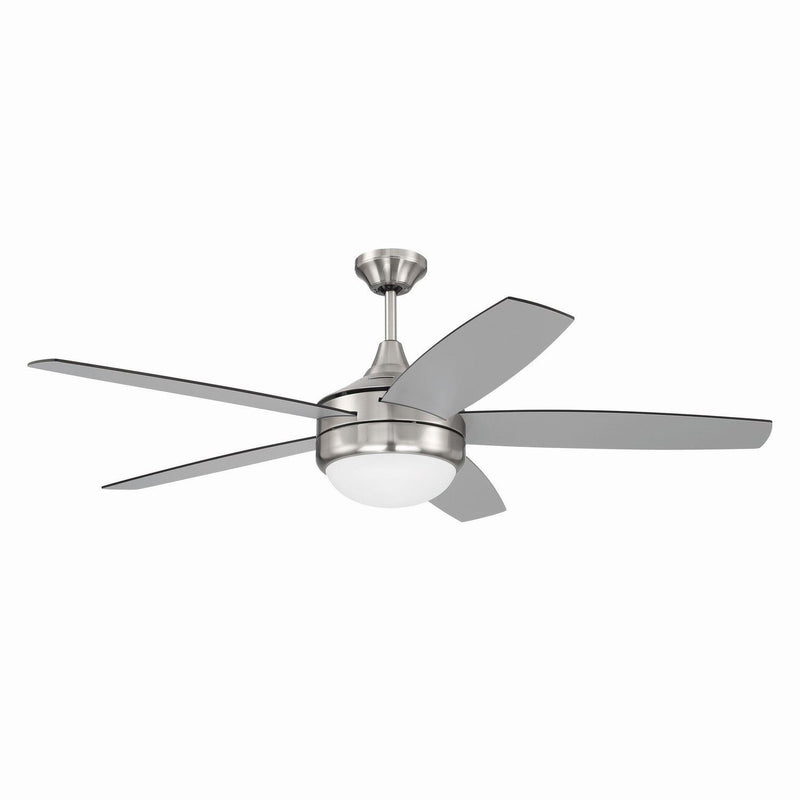 Craftmade - PHZ52BNK5-BNGW - 52"Ceiling Fan - Phaze II 5- Blade - Brushed Polished Nickel