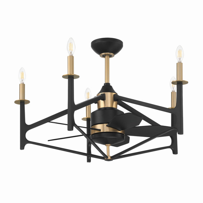 Craftmade - RSV32FBSB5 - 24"Ceiling Fan - The Reserve 32 - Flat Black/Satin Brass