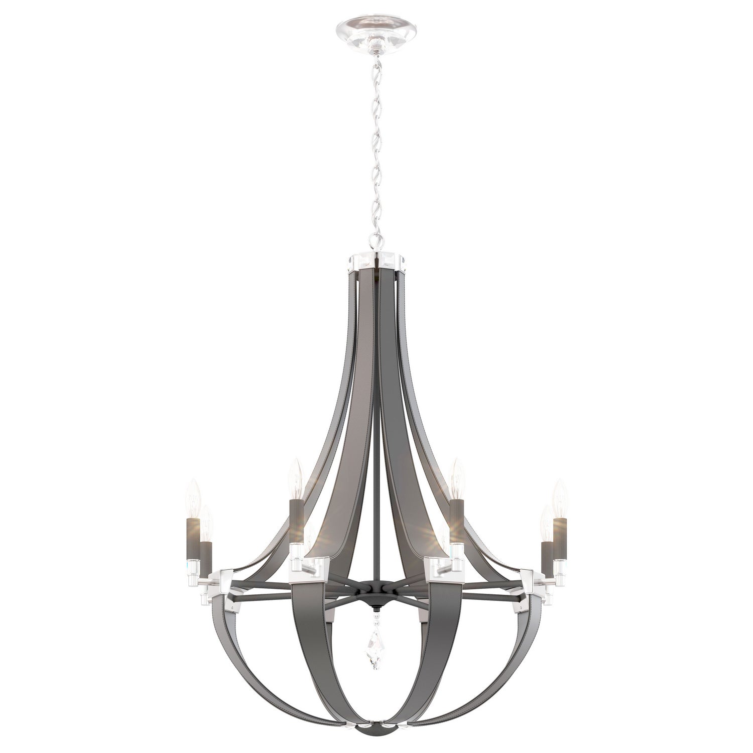 Schonbek - CY1008N-LB1R - Eight Light Chandelier - Crystal Empire - Grizzly Black