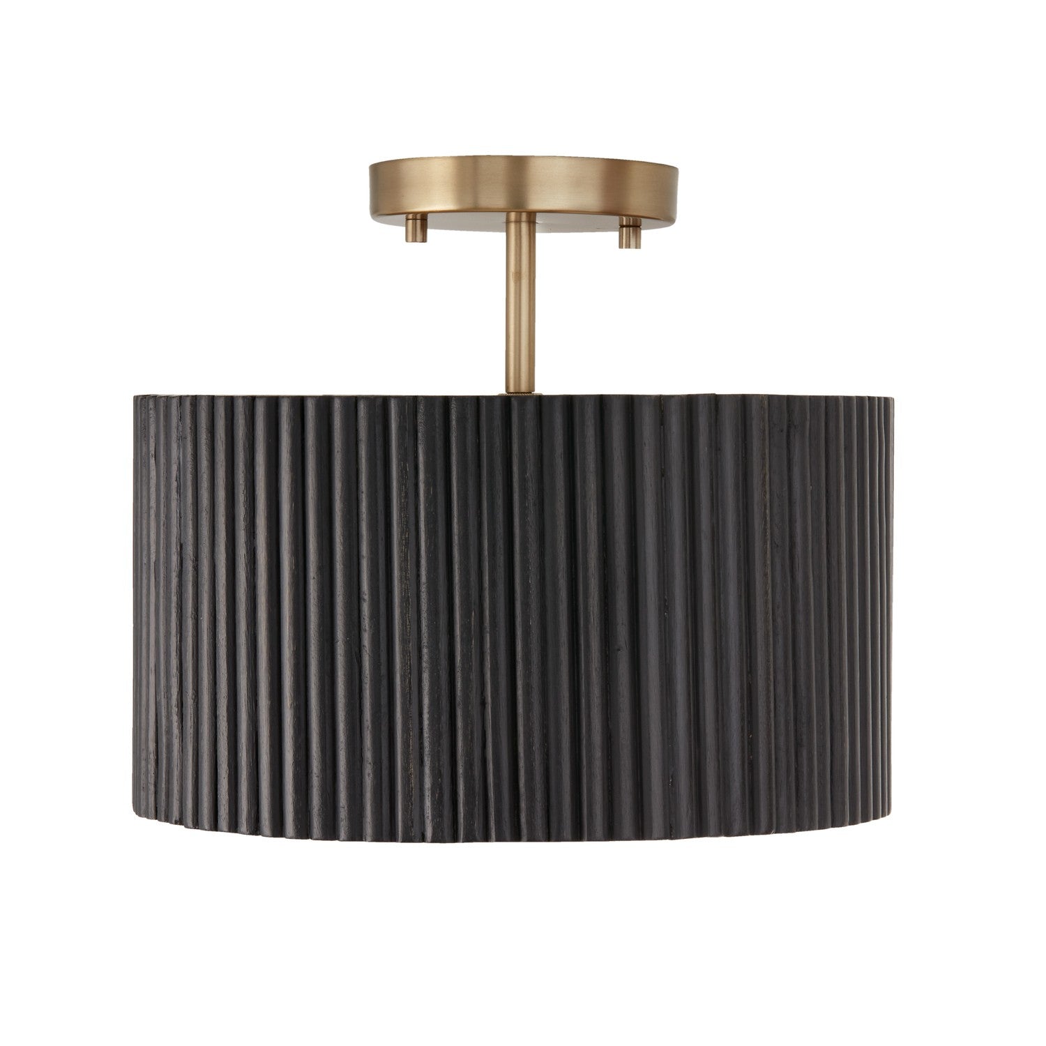 Capital Lighting - 250711KR - One Light Semi Flush Mount - Donovan - Black Stain and Matte Brass
