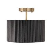 Capital Lighting - 250711KR - One Light Semi Flush Mount - Donovan - Black Stain and Matte Brass