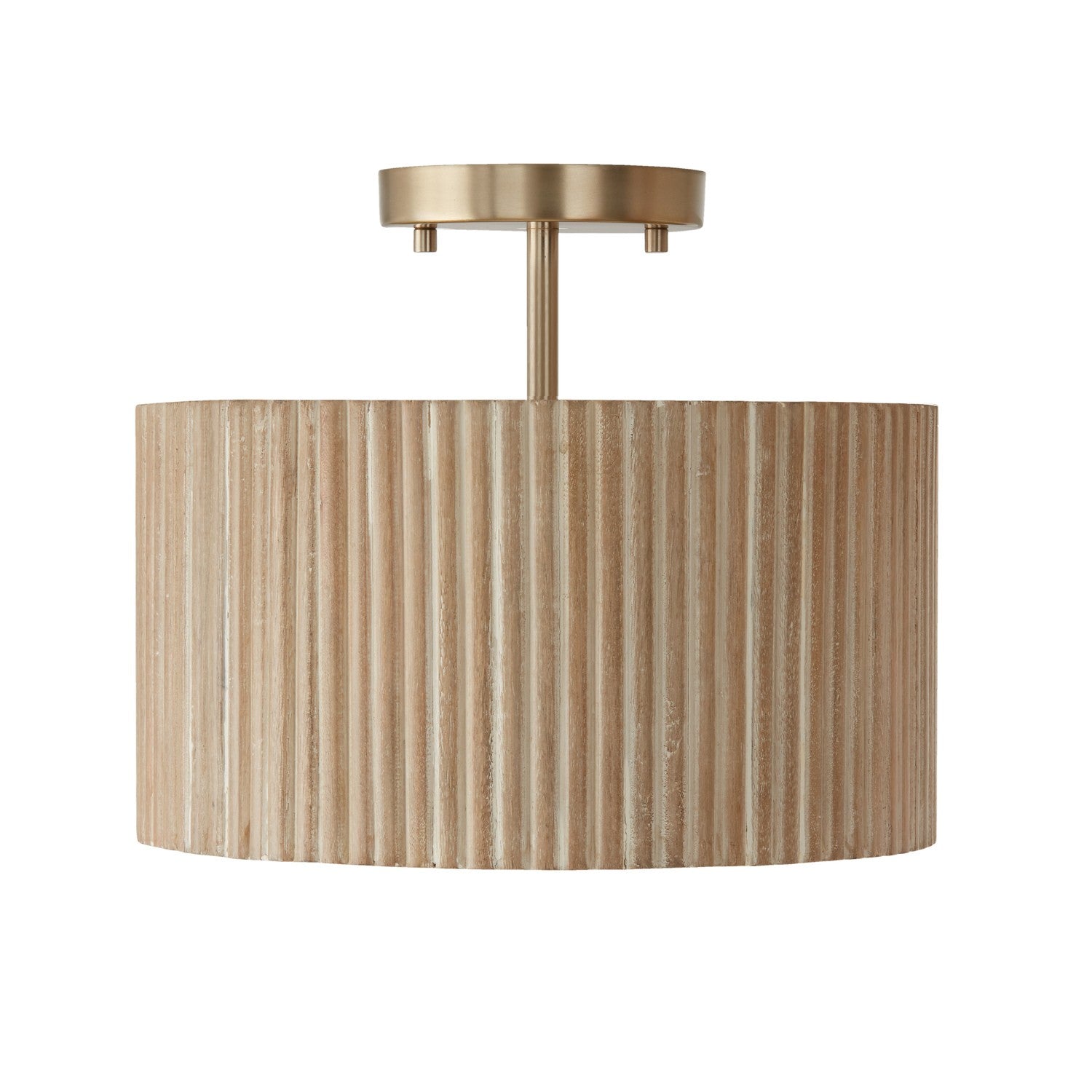 Capital Lighting - 250711WS - One Light Semi Flush Mount - Donovan - White Wash and Matte Brass