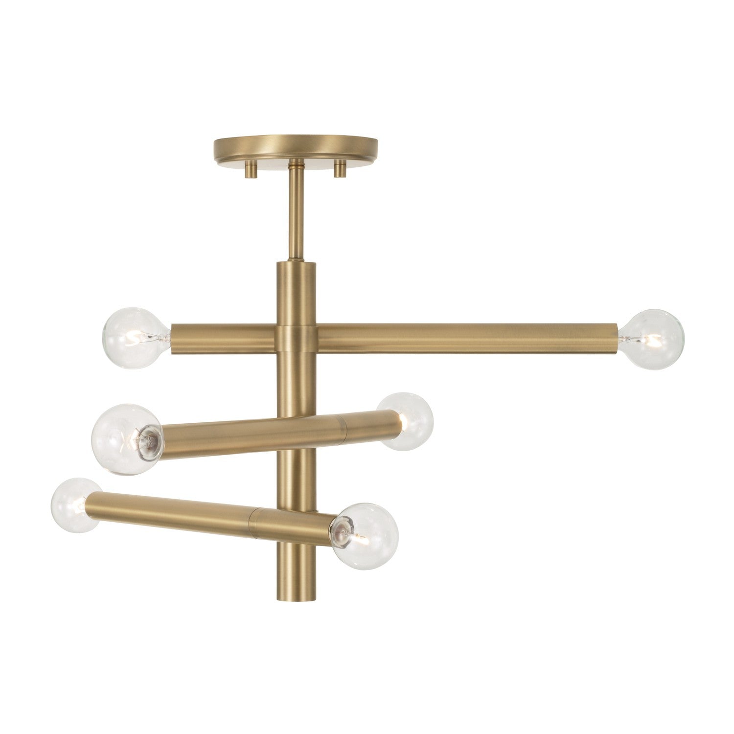 Capital Lighting - 251261AD - Six Light Semi Flush Mount - Zane - Aged Brass