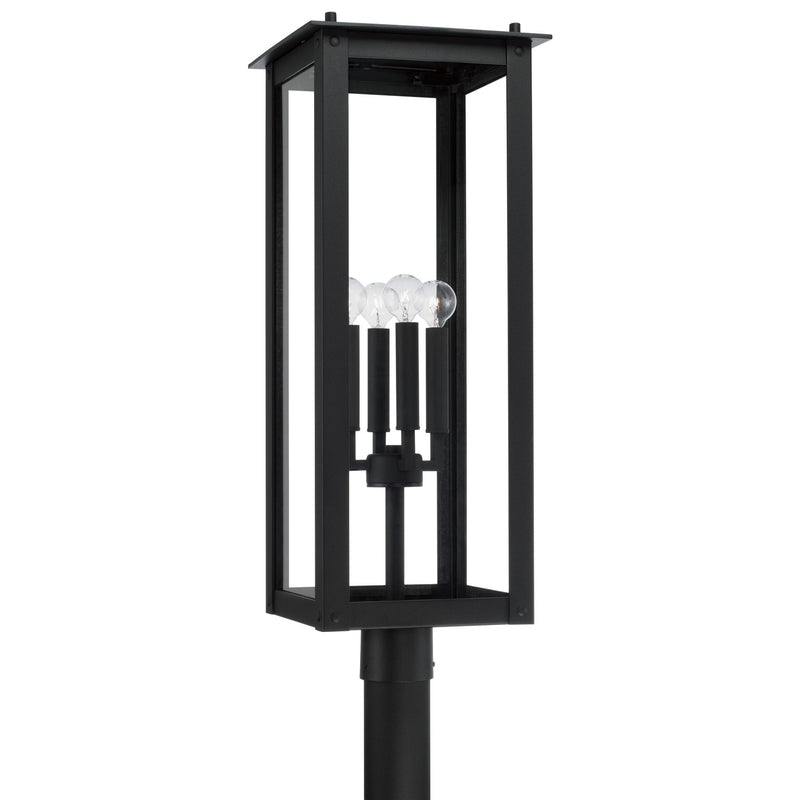 Capital Lighting - 934643BK - Four Light Outdoor Post Lantern - Hunt - Black