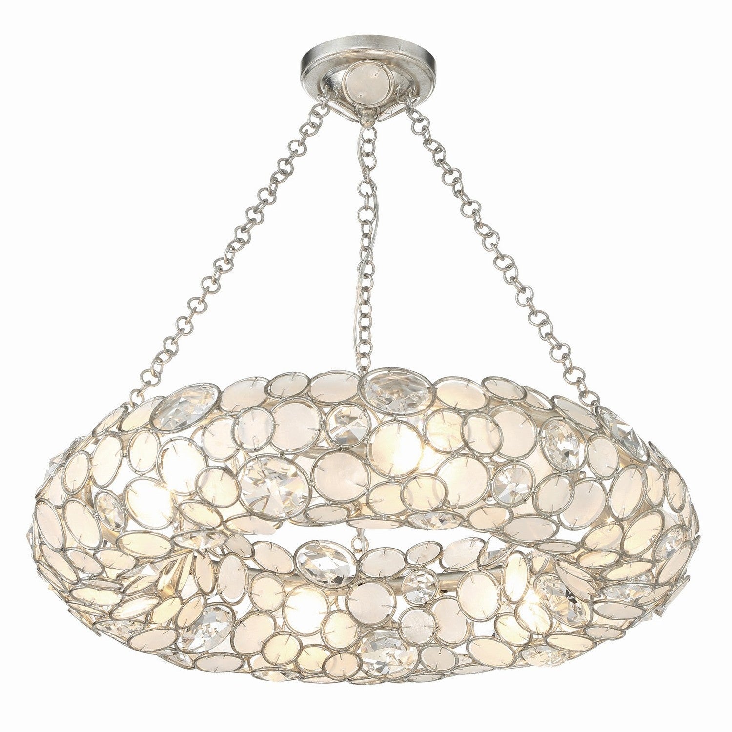 Crystorama - 525-SA - Six Light Chandelier - Palla - Antique Silver