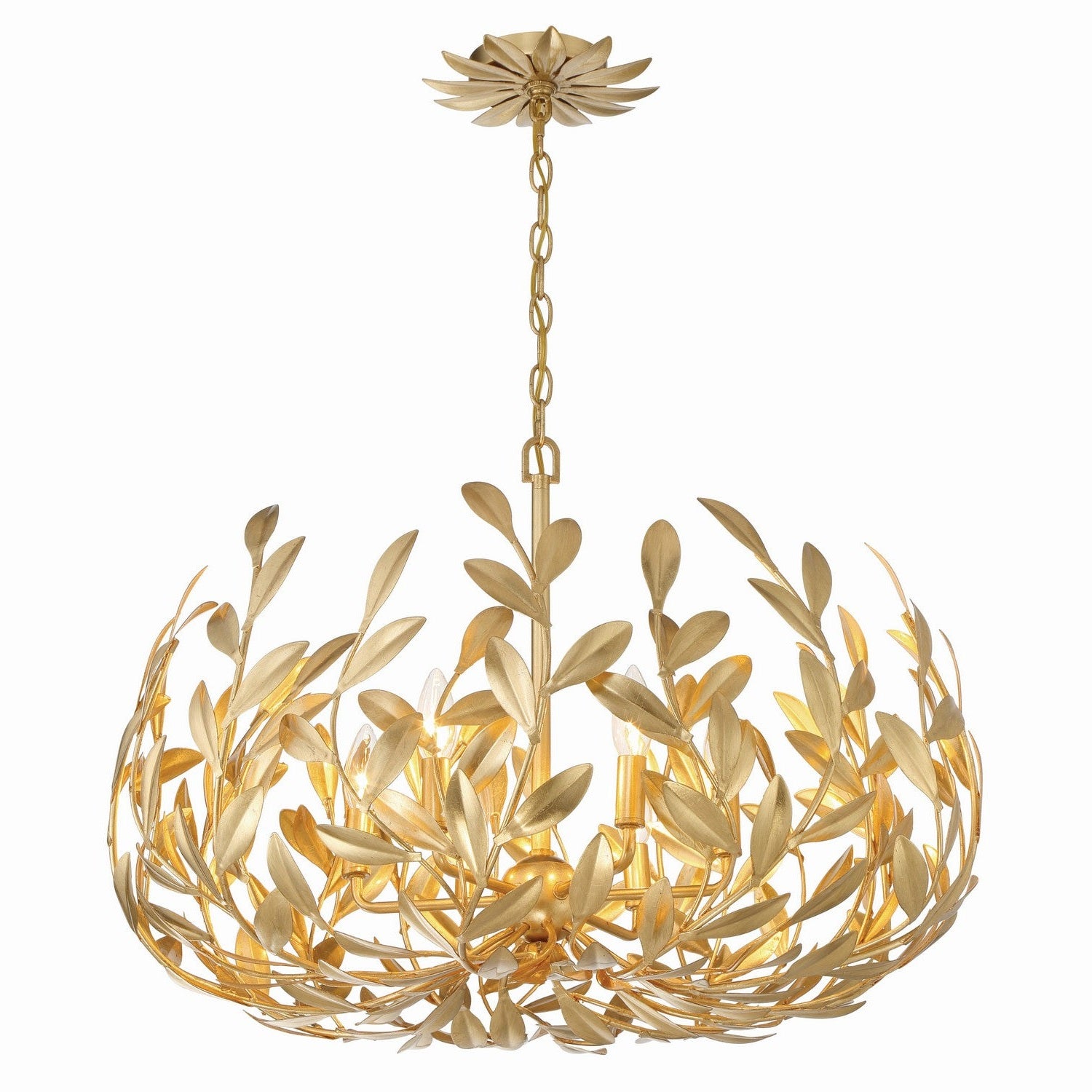 Crystorama - 533-GA - Six Light Chandelier - Broche - Antique Gold
