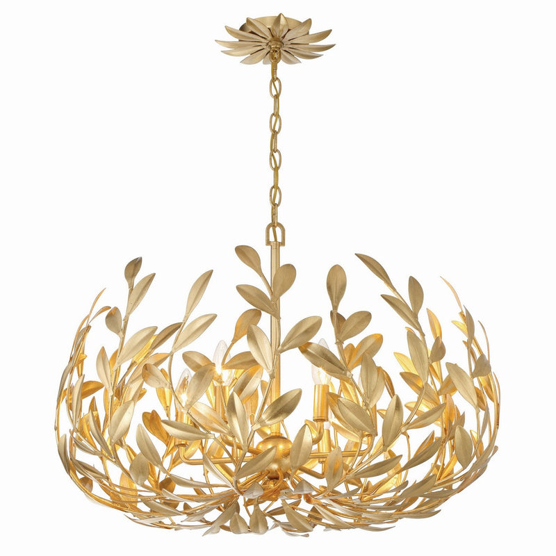 Crystorama - 533-GA - Six Light Chandelier - Broche - Antique Gold