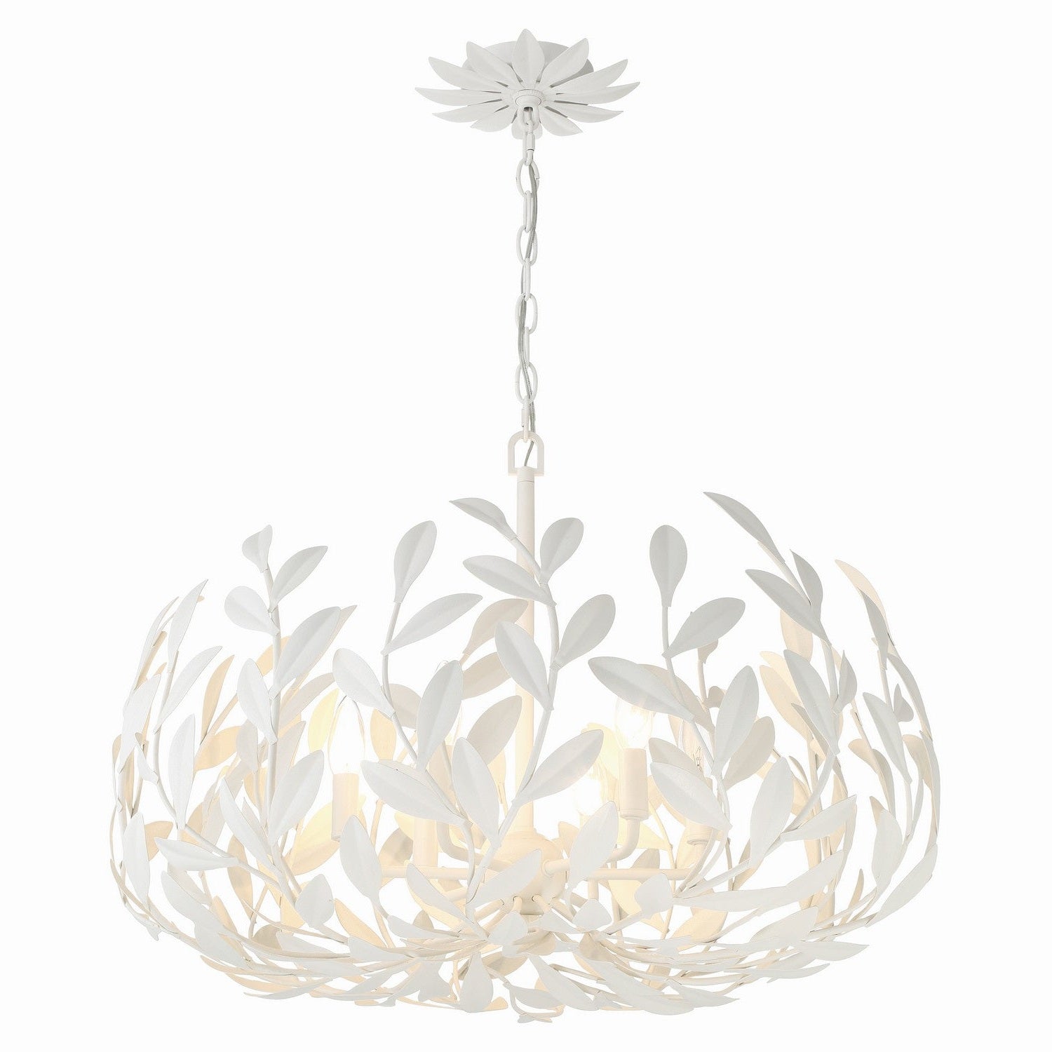 Crystorama - 533-MT - Six Light Chandelier - Broche - Matte White