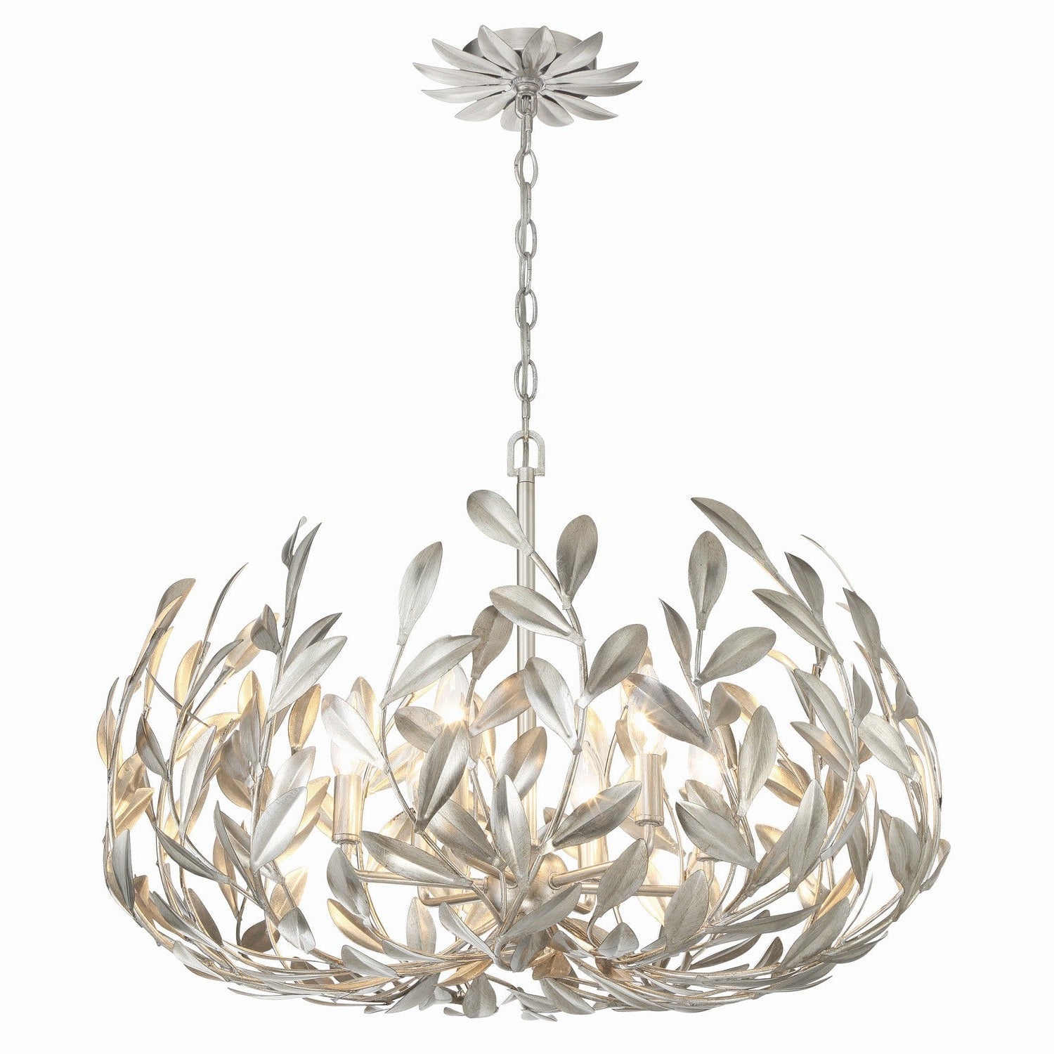 Crystorama - 533-SA - Six Light Chandelier - Broche - Antique Silver