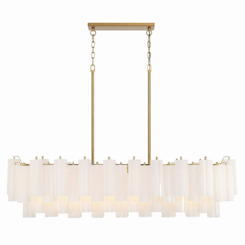 Crystorama - ADD-317-AG-WH - 14 Light Chandelier - Addis - Aged Brass