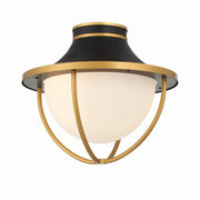Crystorama - ATL-700-MK-TG - Two Light Outdoor Semi Flush Mount - Atlas - Matte Black + Textured Gold